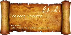 Csirmaz Levente névjegykártya